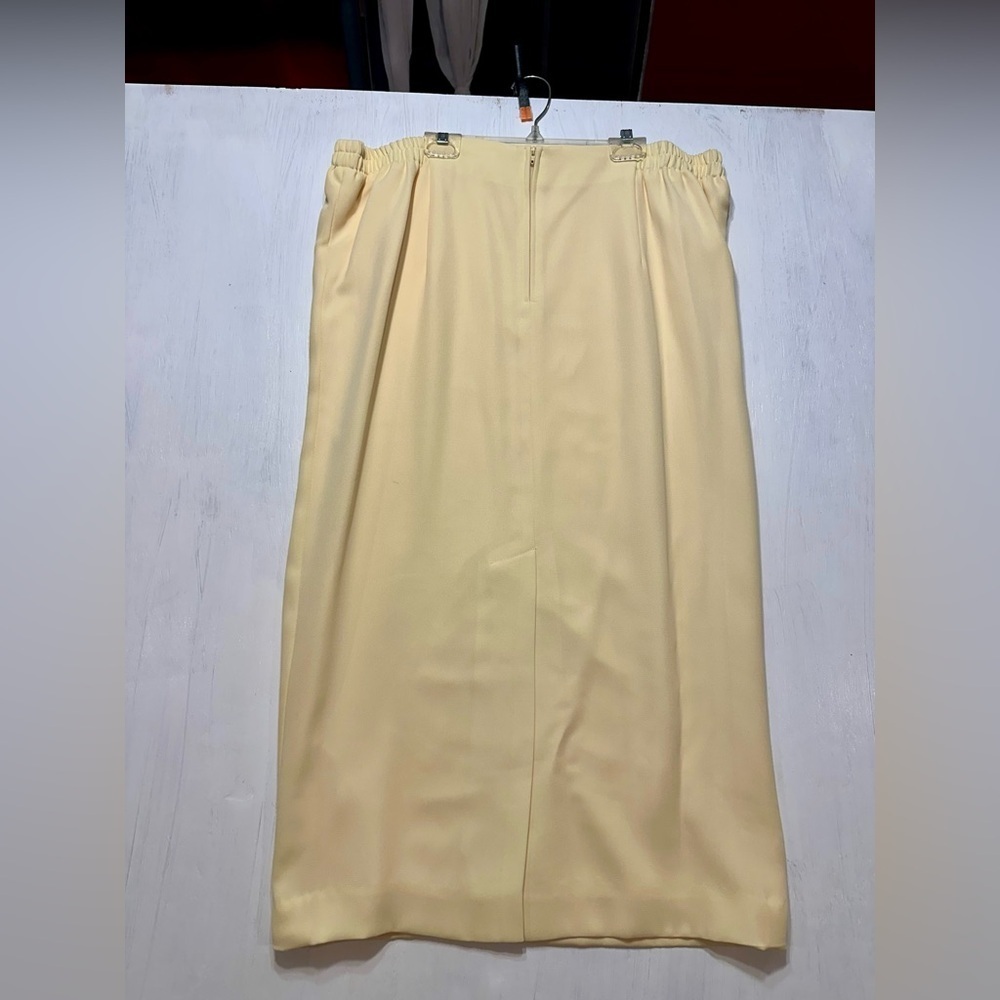 Vintage Dynasty Couture Yellow 2 Pc Set Satin Top & Skirt Formal Outfit - Picture 14 of 14